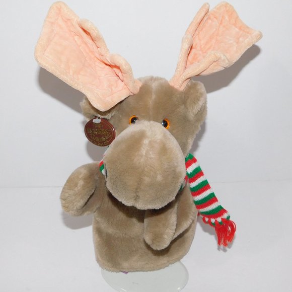 VTG 1985 Heritage Collection Ganz Bros Moogy Moose w Scarf  Plush Hand Puppet - Picture 1 of 10